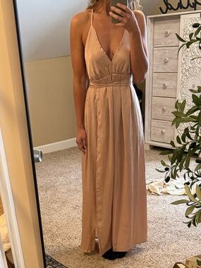 Blush Pink Halter Maxi Dress